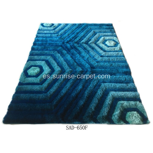 Poliéster de seda Shaggy alfombra / alfombra con patrón 3D